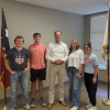 Congressman Pfluger recognized the Glasscock County 4-H Livestock Judging Team for finishing in 9th place at nationals. Team members included Levi Easterling, Brylon Frerich, Miles Halfmann, and Tatum Braden. Erica Batla and Carylon Frerich accepted the Congressional Certificate from the Congressman on behalf of the team.