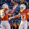 The Texas Longhorns celebrate during their Citrus Bowl win over Michigan on Wednesday, Dec. 31, 2025.