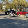 A two-vehicle crash in the Santa Rita neighborhood Tuesday afternoon sent a car sliding into someone’s front yard.