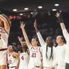 Oklahoma's Aaliyah Chavez drains a 3-pointer for the University of Oklahoma.