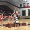 Ballinger's Ysee Le Borgne and Miles' Rylee Vanlenkamp jump for the opening tip Wednesday, Jan. 28, 2026, in Ballinger.