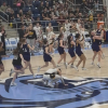 The Panhandle girls basketball team celebrates after its state semifinal win over Cisco on Tuesday, March 3, 2026.