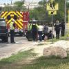 A Central High School student was hit by a vehicle as she was crossing Pecos Street on Monday.