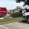 A three-vehicle crash Tuesday afternoon sent three people to the hospital.