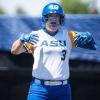 Angelo State's Abby Brand celebrates during the 2026 softball season.