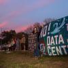 San Marcos residents protest a proposed AI data center during a City Council meeting on Feb. 17, 2026.