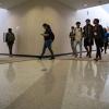 High school students walk to an after-school science tutorial that provides additional support for students taking the STAAR test at Elsik 9th Grade Center on April 19, 2018