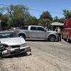 A woman was taken to the hospital Friday afternoon after a two-vehicle collision in a residential area.