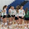 Wall's volleyball team laughs during the 2026 Nita Vannoy Memorial Tournament.