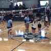 The volleyball teams from TLCA San Angelo and Bronte play Friday, Aug. 21, during the 2026 Nita Vannoy Memorial Tournament.