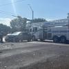 A crash late Tuesday morning completely blocked traffic on Chadbourne Street.