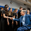 Governor Greg Abbott meets with students.
