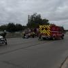 A motorcyclist was taken to the hospital Monday afternoon after colliding with a vehicle on Avenue L.