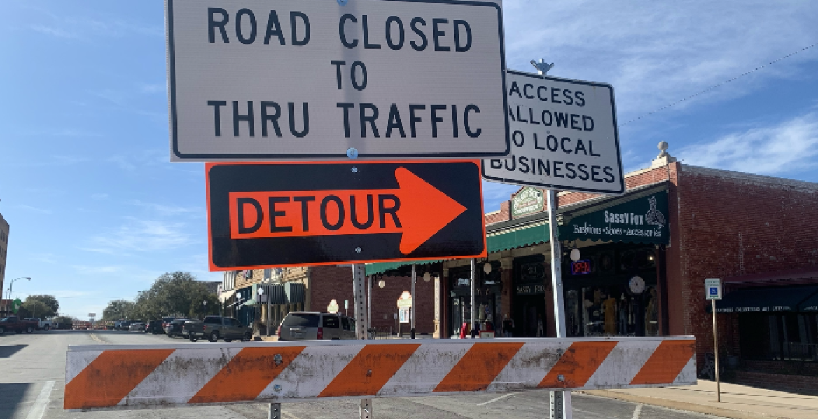 Downtown San Angelo Streets Torn to Shreds
