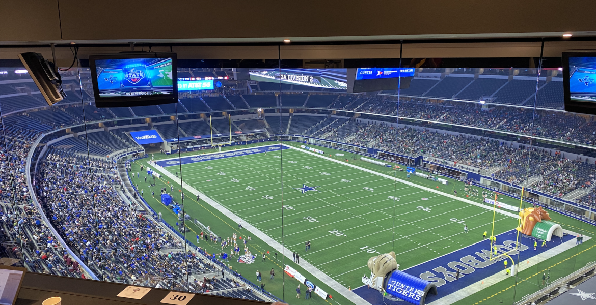 AT&T Stadium view from the Press Box
