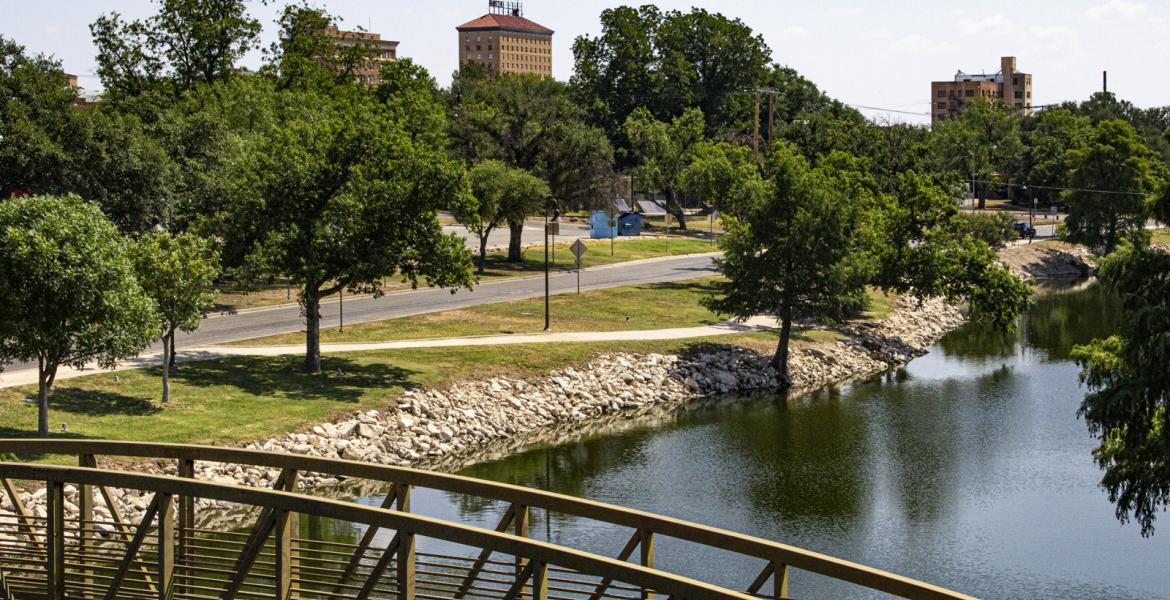 The Concho River in downtown San Angelo