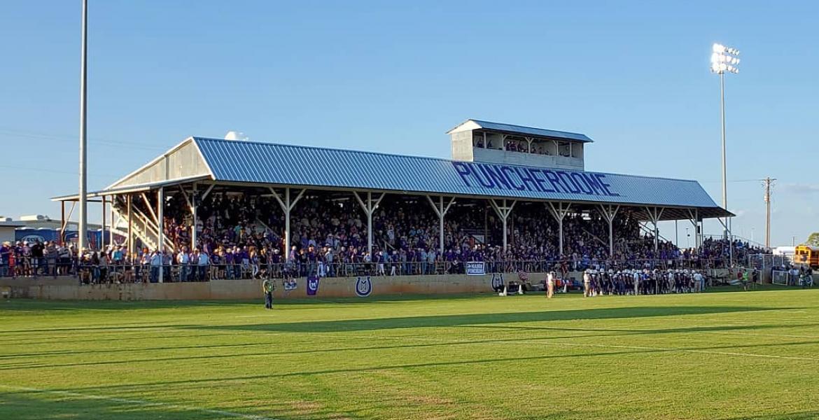 Mason's iconic Puncher Dome will have a temporary look in 2024 after its roof covering the home stands was damaged during a spring storm.
