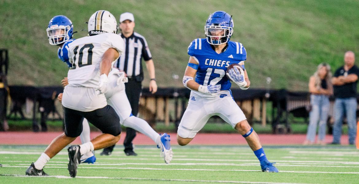 Lake View's Izaiah Rios makes a cut against Lamesa on Friday, Sept. 13, 2024, at San Angelo Stadium.