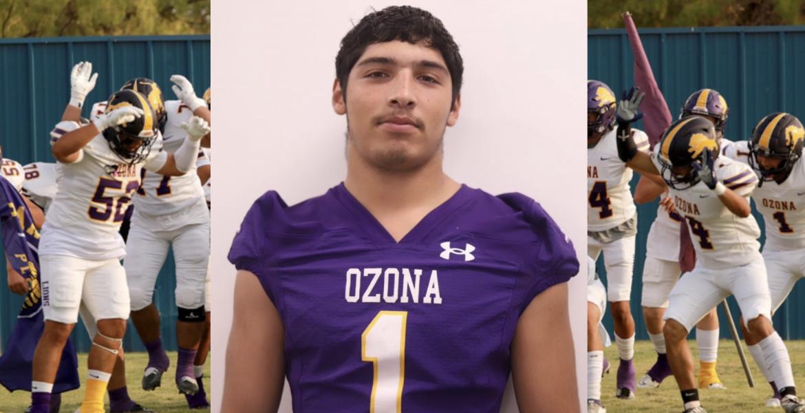 Ozona running back Christian Villarreal was named the Class 2A Built Ford Tough Player of the Week after rushing for 361 yards and 6 touchdowns on 20 carries in a win over McCamey.