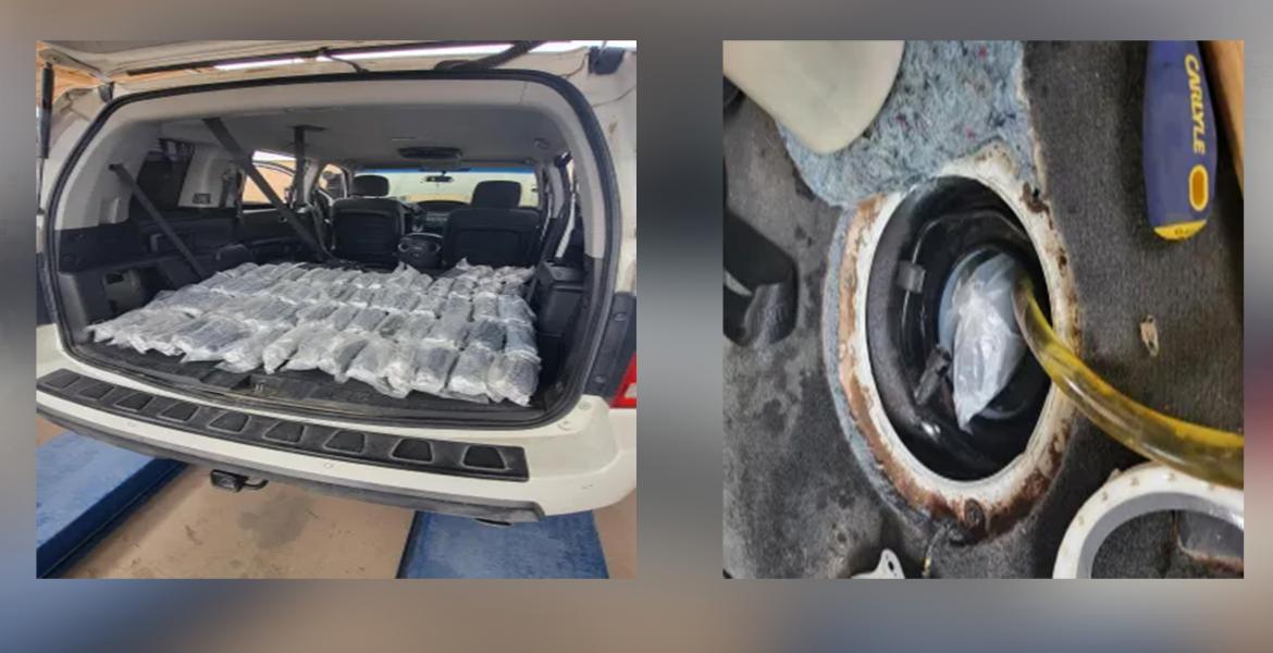 U.S. Customs and Border Protection officers uncovered 68 pounds of methamphetamine hidden in the fuel tank of a 2010 Honda Pilot during a secondary inspection at the Presidio port of entry on December 7.