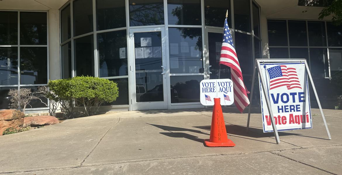 The voting center at the TxDOT building on Knickerbocker Road on May 3, 2025