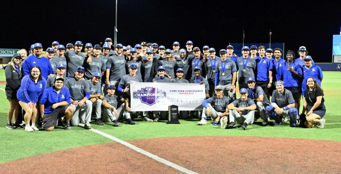The Angelo State baseball team overcame a five-run deficit Saturday evening to storm back for a 12-9 win over St. Edward’s in the Lone Star Conference Tournament final.