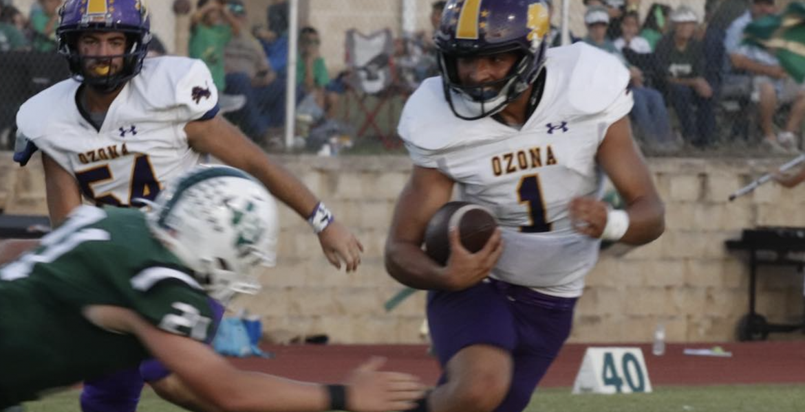 Ozona running back Christian Villarreal evades a tackle during the 2024 season.