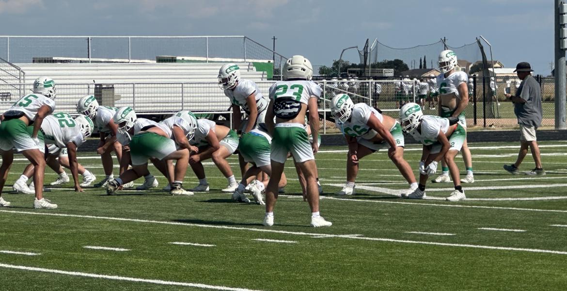 Wall Hawks at football practice August 2025