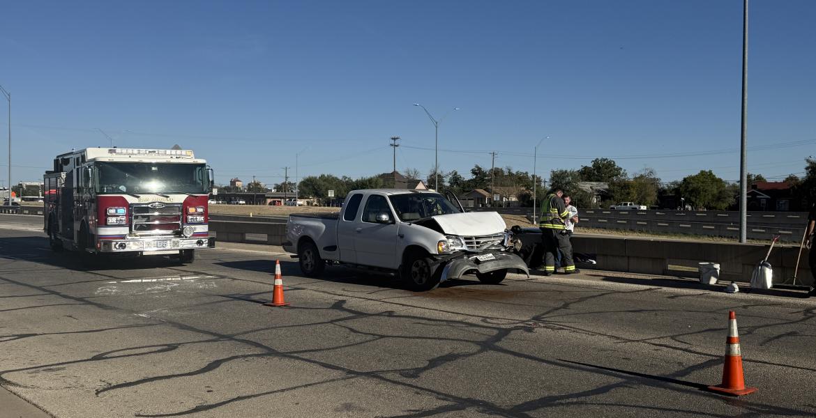 A crash on a Houston Harte frontage road Tuesday resulted in one person being taken to the hospital. A crash on a Houston Harte frontage road Tuesday resulted in one person being taken to the hospital.