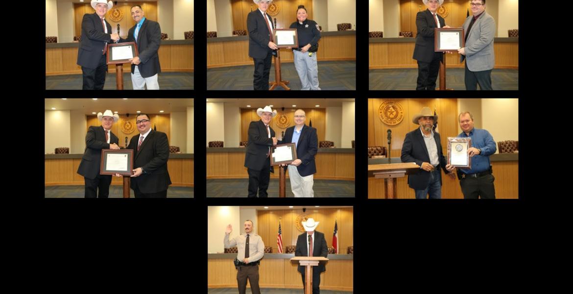 Deputy Eric Ballard was sworn in and Investigator Nick Hammer received a federal award during Monday’s Tom Green County Sheriff’s Office ceremony. Deputy Eric Ballard was sworn in and Investigator Nick Hammer received a federal award during Monday’s Tom Green County Sheriff’s Office ceremony.