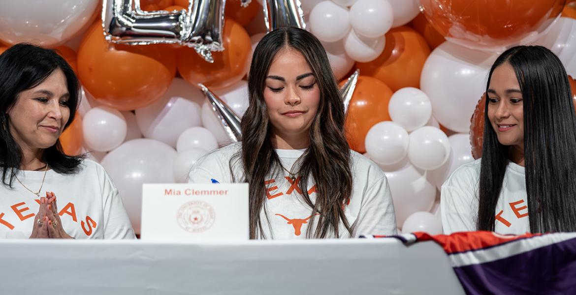 Coahoma High School catcher Mia Clemmer signed to play softball for the University of Texas on Wednesday, Nov. 12, 2025.
