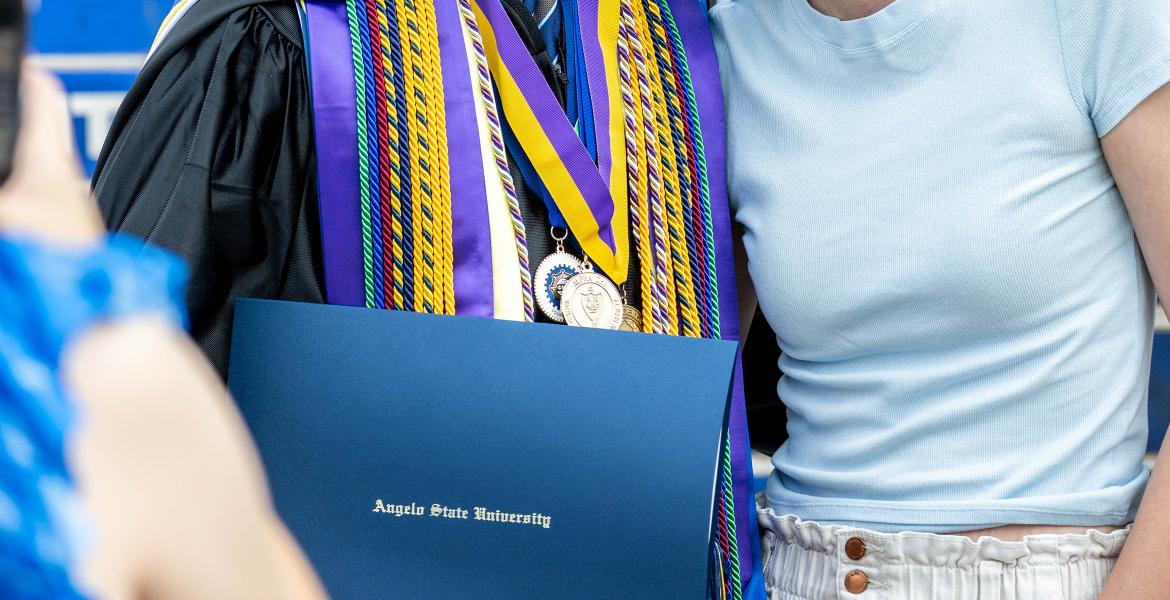 Alpha Chi medal and ASU diploma