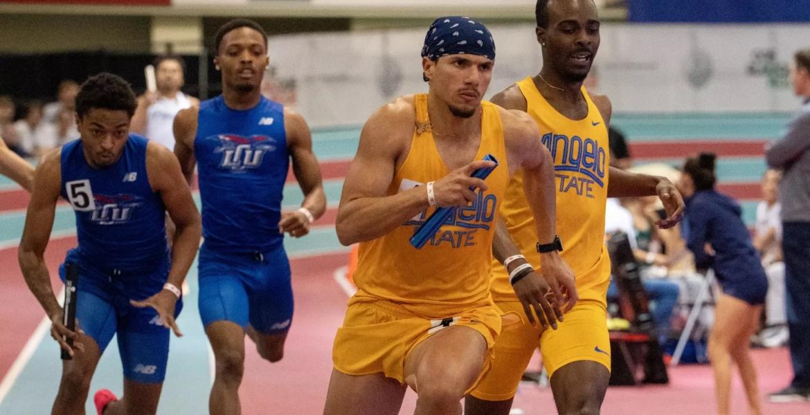 The Angelo State men’s 4x400-meter relay team ran the third-fastest time in NCAA Division II history Saturday at a track meet in Kansas.