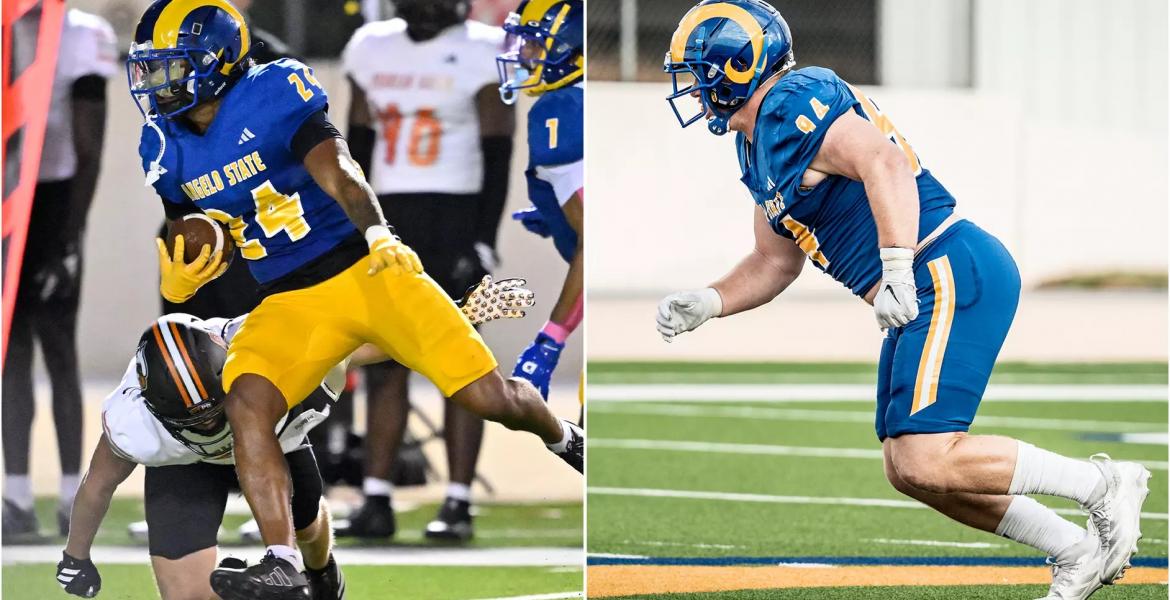 Two Angelo State football players received national recognition Wednesday as Xavier Walton and Owen Seaver were named to the American Football Coaches Association All-America teams.