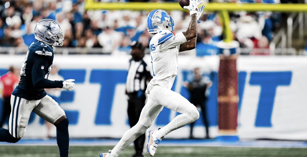 Dallas Cowboys chase after Detroit Lions Amon-Ra St. Brown