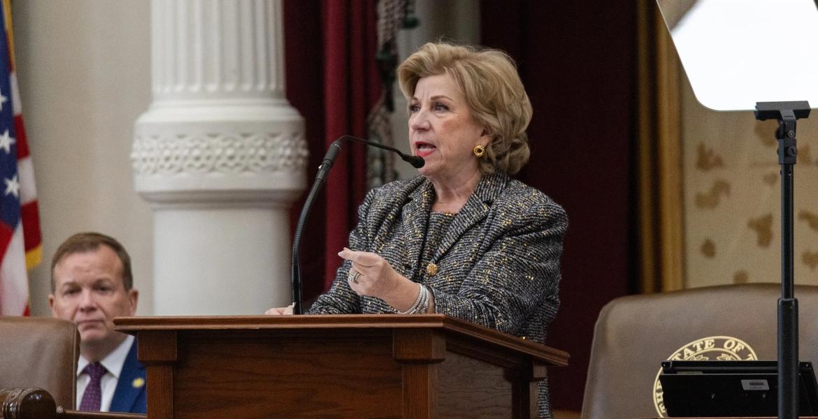 Texas Secretary of State Jane Nelson presides over the Texas House during the opening ceremony of the 89th Texas legislative session at the Capitol in Austin on Jan. 14, 2025.