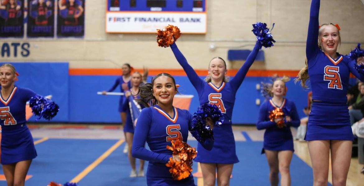 San Angelo Central's cheerleading team performs Jan. 14 at the San Angelo Cheer Showcase.