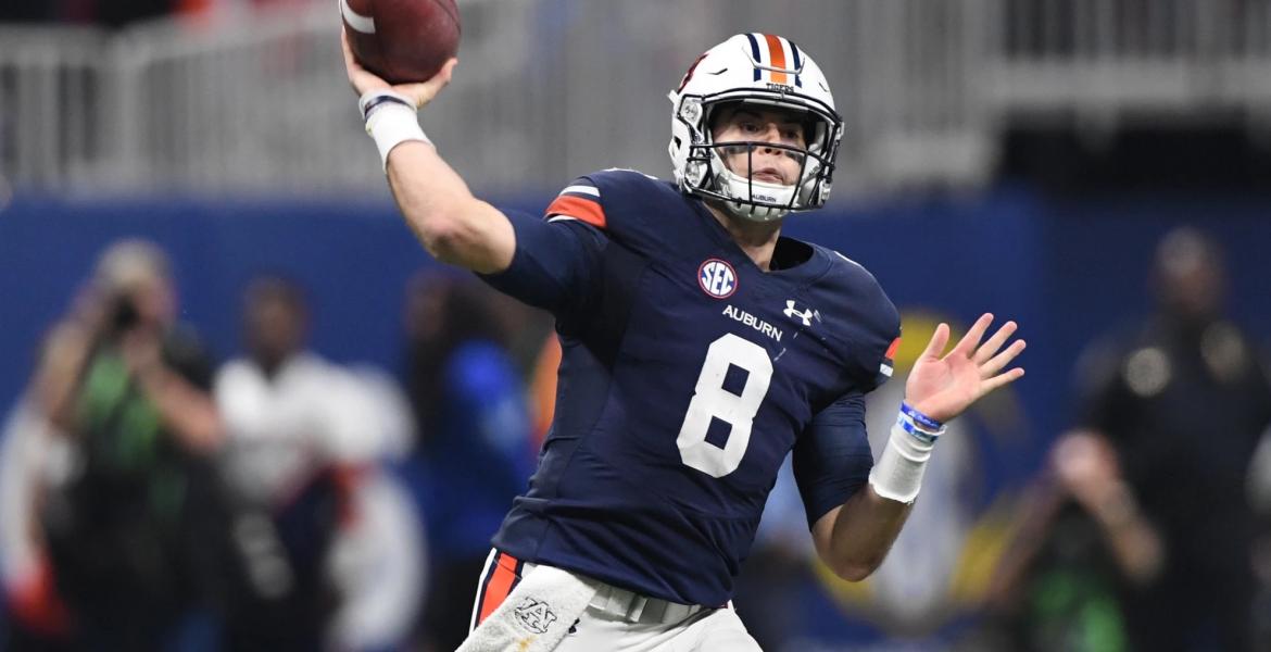 Former Stephenville quarterback Jarrett Stidham fires a pass for Auburn University.