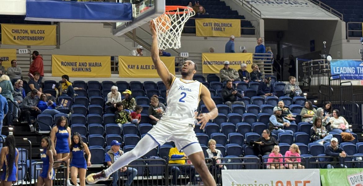 Angelo State's Jhordan Ryan in action against UT Dallas