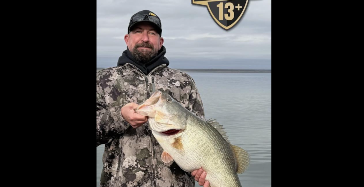 Charles Roberts of Trinity reeled in a 13.75-pound bass at O.H. Ivie on Tuesday, Jan. 20, for the first Legacy Class ShareLunker of the season.