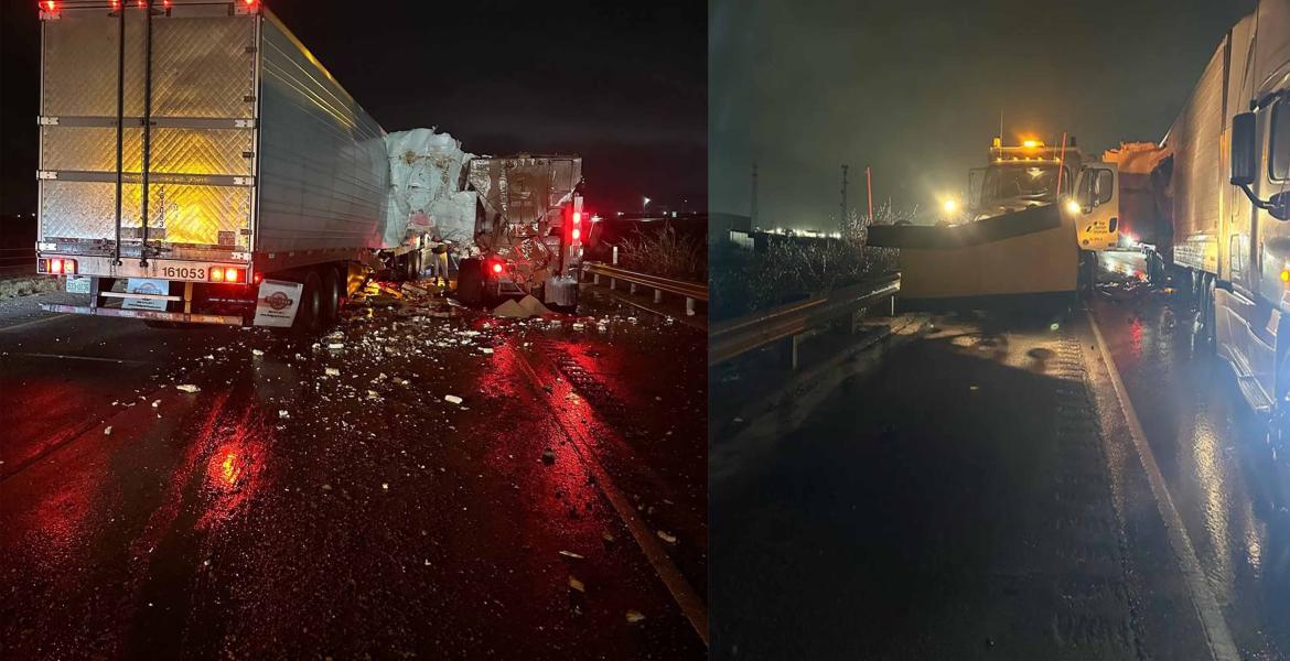 Snow plow struck on I-20 in Odessa