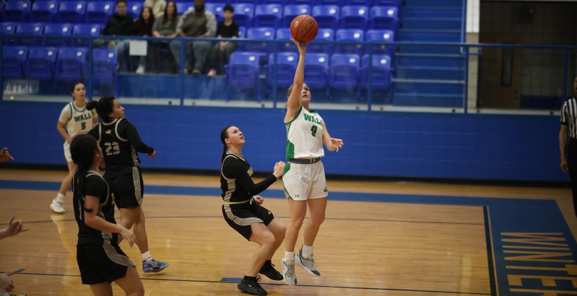 Wall's Kennedi Graves goes up for a shot against Brady in the opening round of the playoffs Monday, Feb. 16, 2026.
