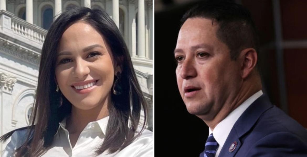 Regina Ann “Regi” Santos-Aviles (left) and U.S. Rep. Tony Gonzales (right).