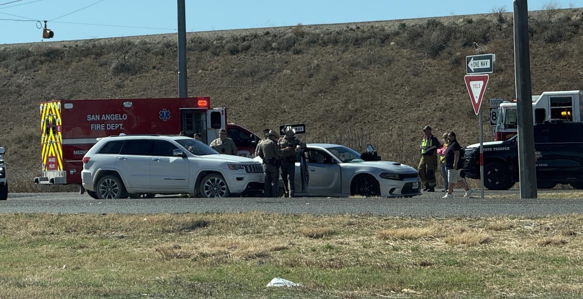 At least one person was taken to the hospital Monday morning after a crash on US Highway 87 just north of San Angelo.