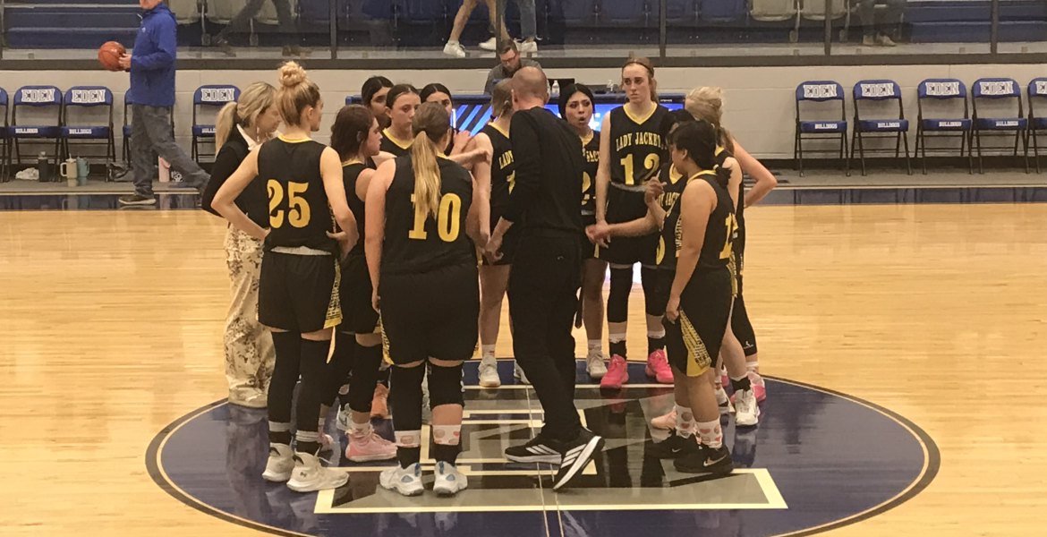 The Menard girls basketball team defeated Eden 34-26 to win the district title Tuesday, Feb. 3, 2026.