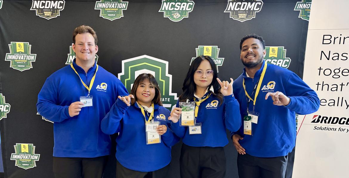 ASU's 2026 NCIC Team (L-R) Jeff Isenhart, Anali Rivera, Han Ly, Abel Prince