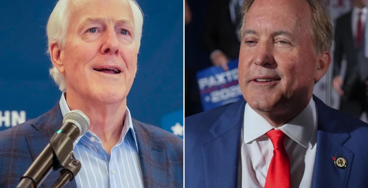 From left: U.S. Sen. John Cornyn and Texas Attorney General Ken Paxton will face off in a runoff.