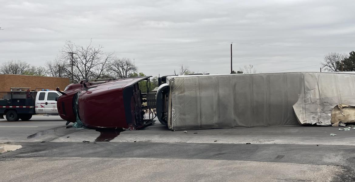 Cucumber truck overturns in Bronte