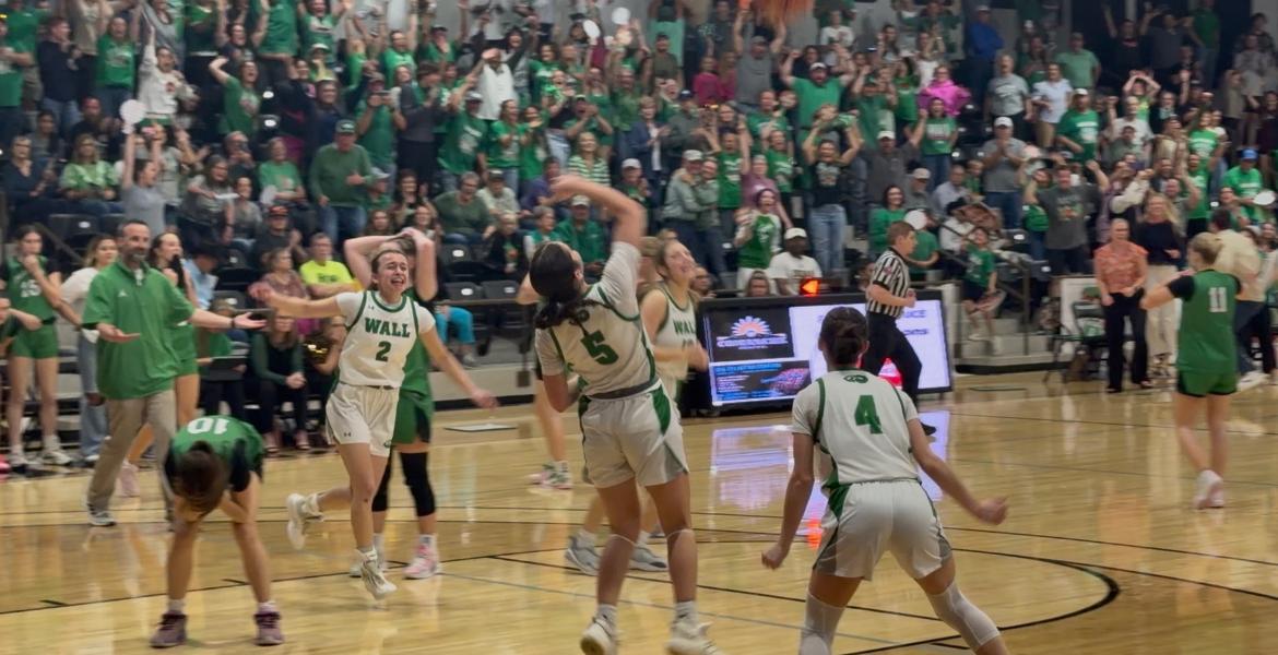 The No. 1-ranked Wall Lady Hawks survived a furious fourth-quarter comeback by No. 6 Paradise on Tuesday to punch their ticket to the state championship game with a 54-51 win.
