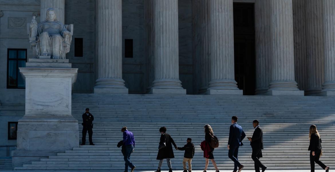 Family members of Rodney Reed walk to the Supreme Court in Washington, D.C., on Oct. 11, 2022.